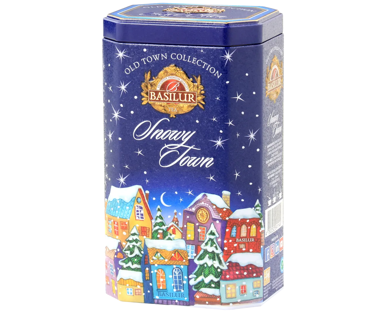 Basilur Snowy Town løs sort te 75 g karamel