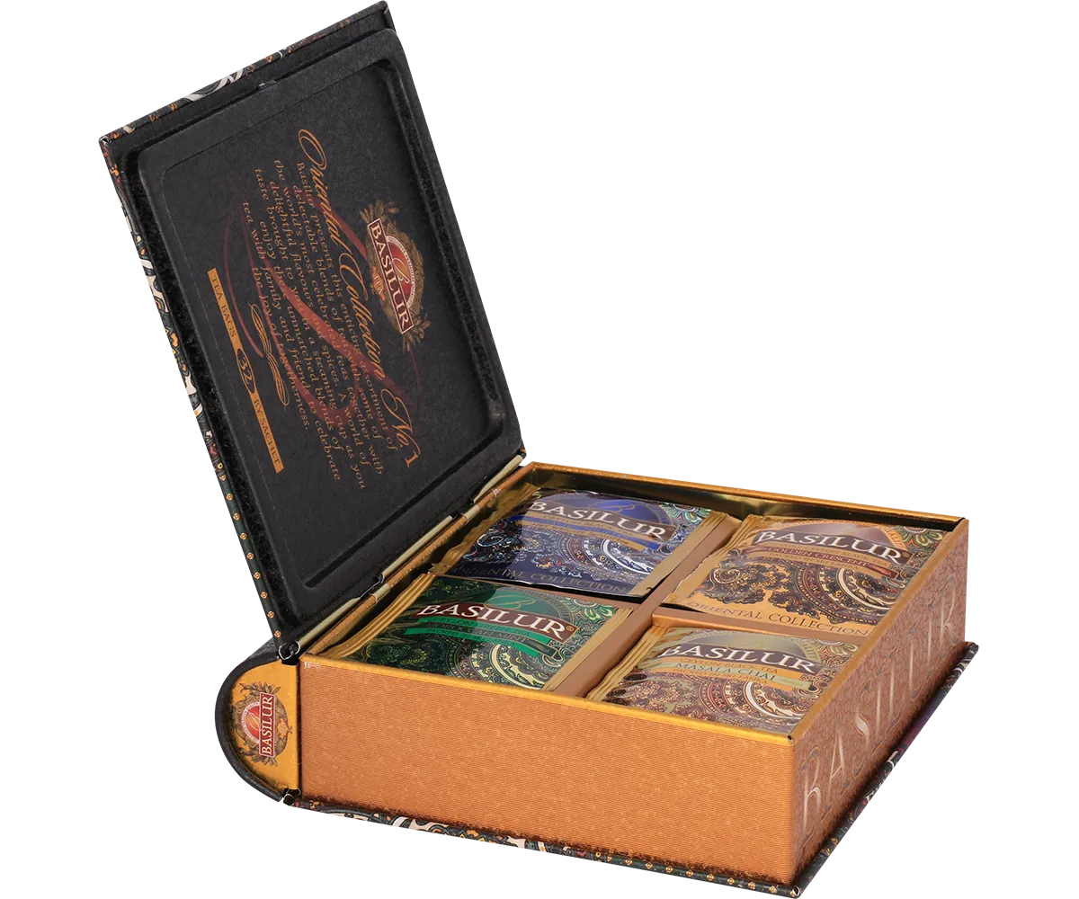 Basilur Oriental Collection Tea Book te 32 breve sort og grøn
