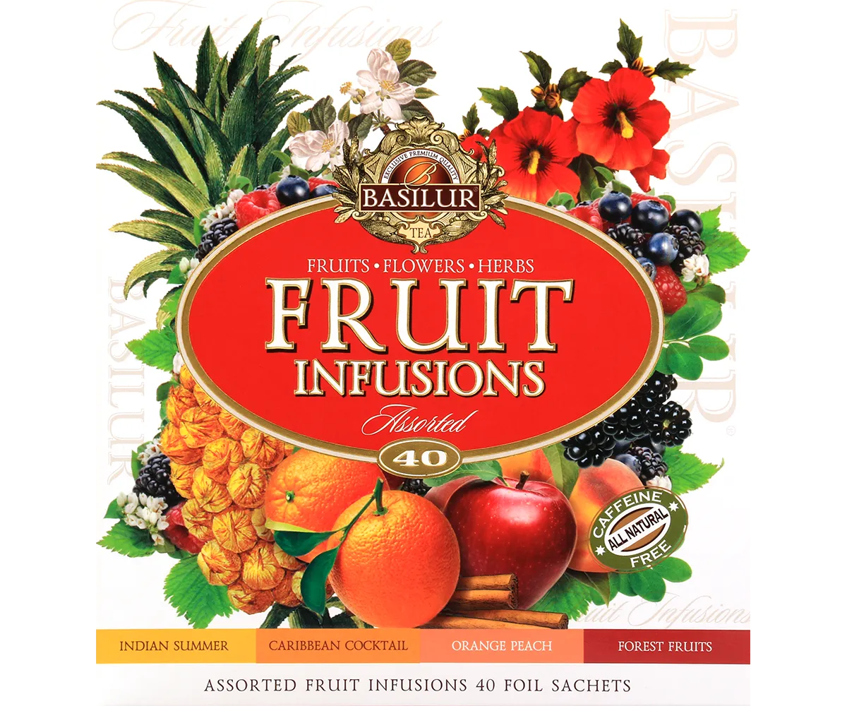 Basilur Fruit Infusions Assorted frugtte 40 breve koffeinfri