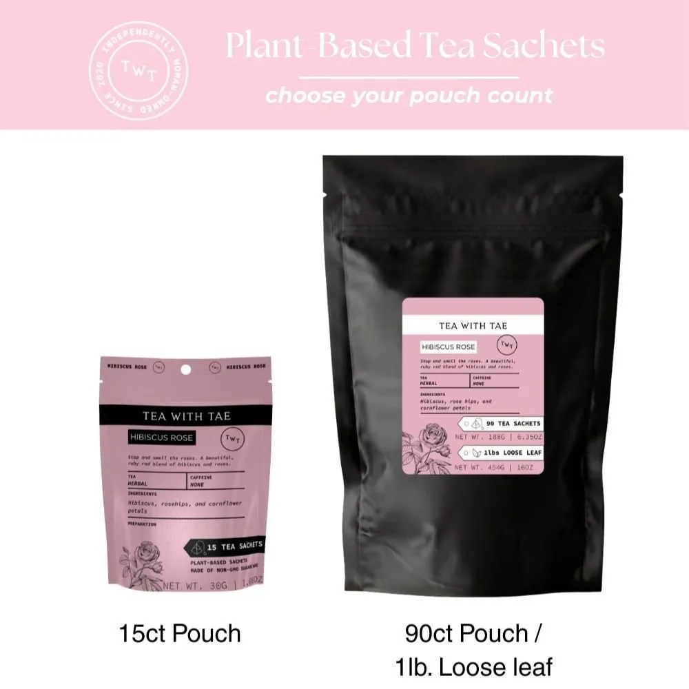 Tea with Tae Hibiscus Rose Pouch urtete 30 breve blomst