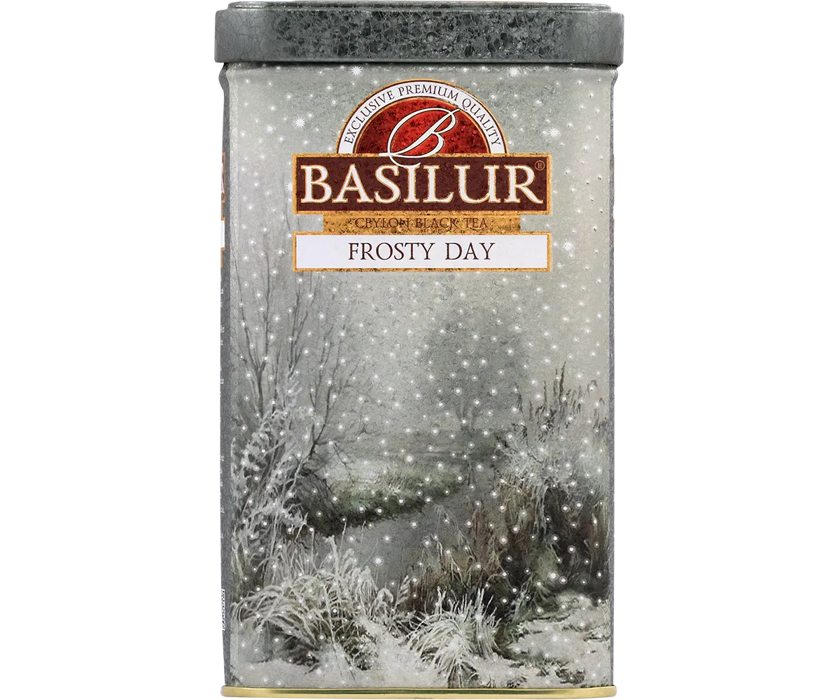 Basilur Frosty Day sort te dåse 85g vinter