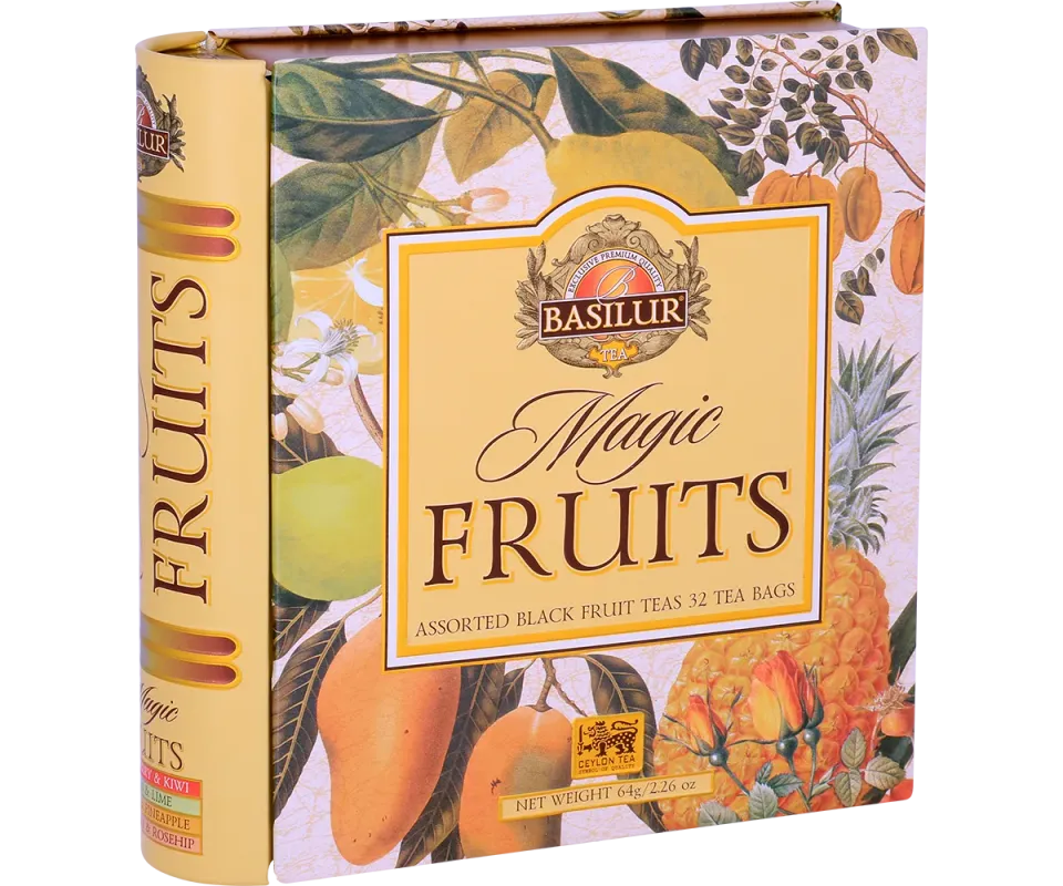 Basilur Magic Fruits frugtte tebog 32 breve 4 smage frisk