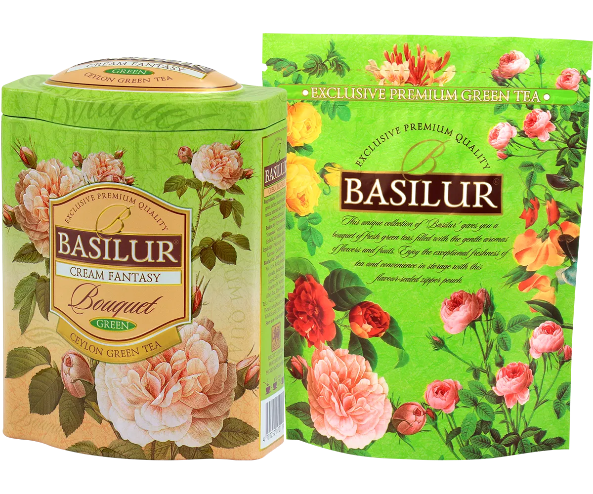 Basilur Cream Fantasy grøn te 100g bær fløde