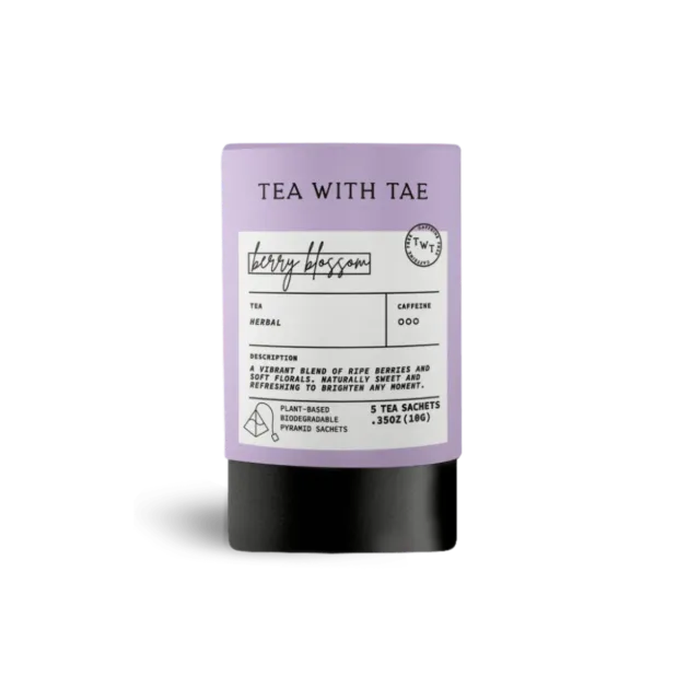 Tea with Tae Berry Blossom Mini Tea Tube te 5 breve bær