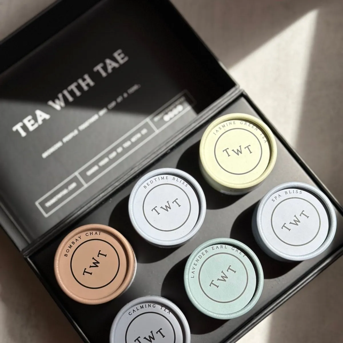 Tea with Tae Bento Box Bestsellers te 6-pak koffeinfri gave
