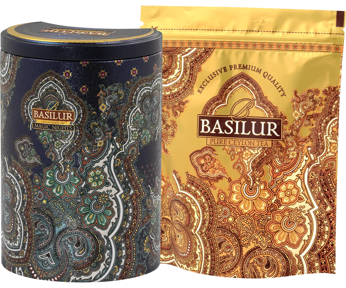 Basilur Magic Nights sort te 100g løs jordbær