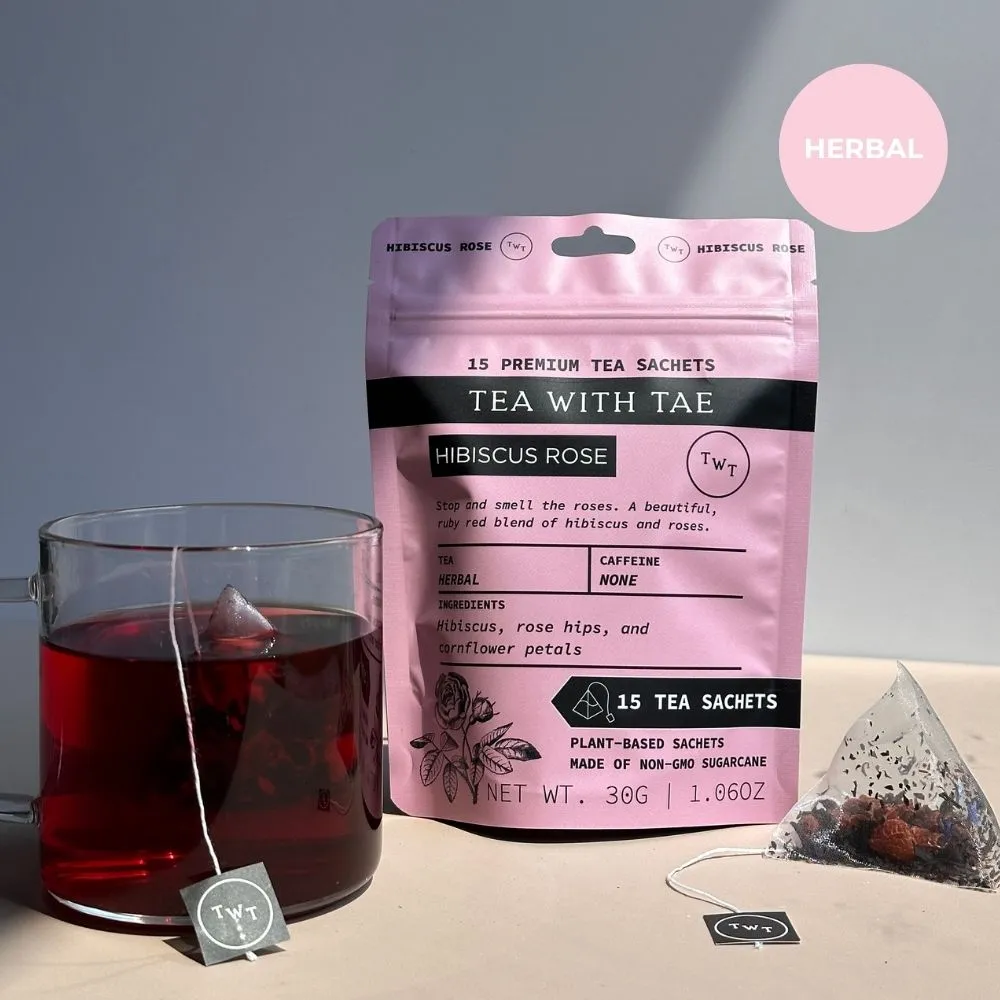 Tea with Tae Hibiscus Rose Pouch urtete 30 breve blomst