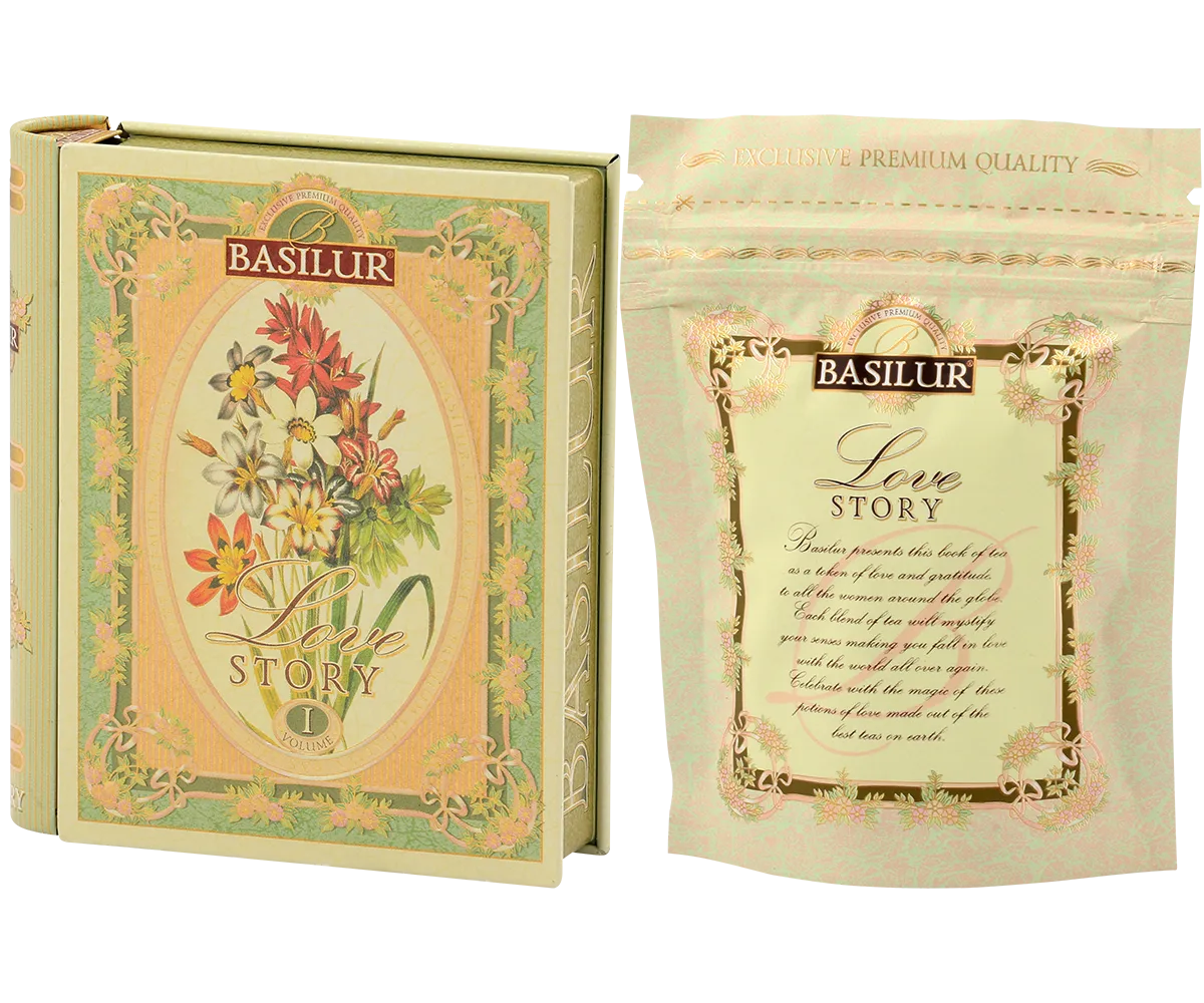 Basilur Love Story I grøn pyramide te 5 breve blomst