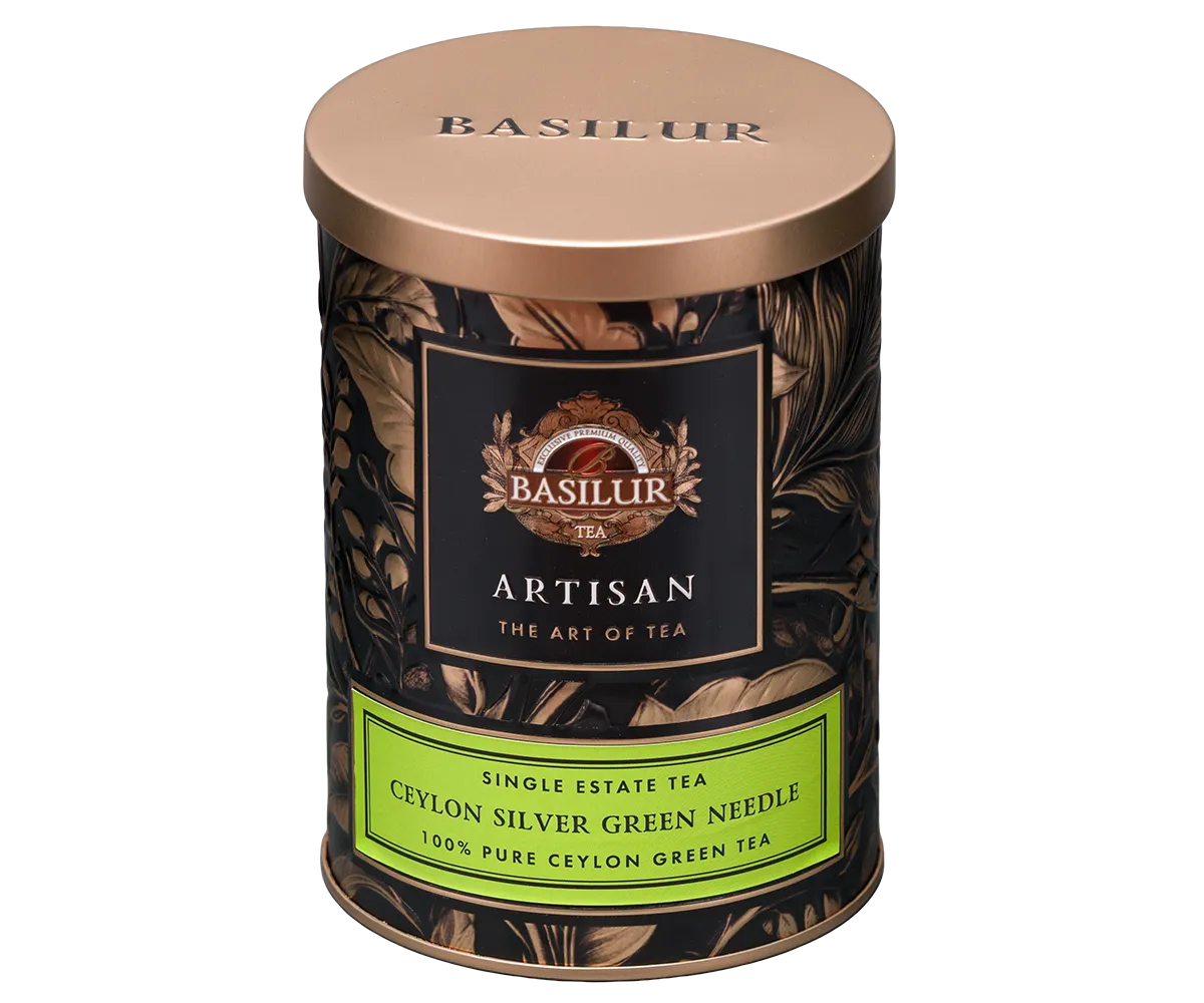 Basilur Silver Green Needle grøn te 60g dåse mild