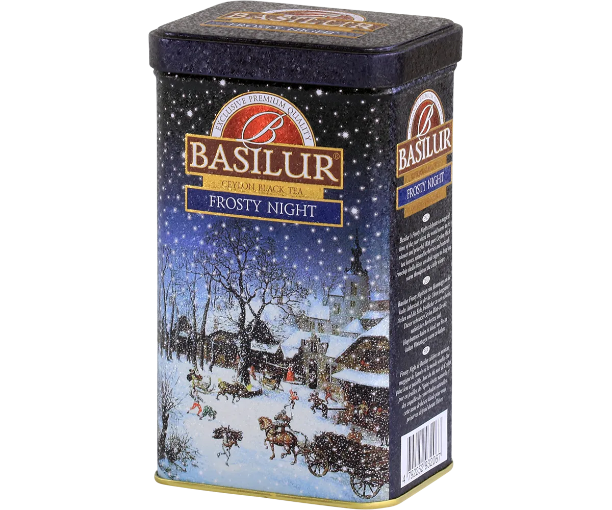 Basilur Frosty Night sort te 85g dåse Ceylon