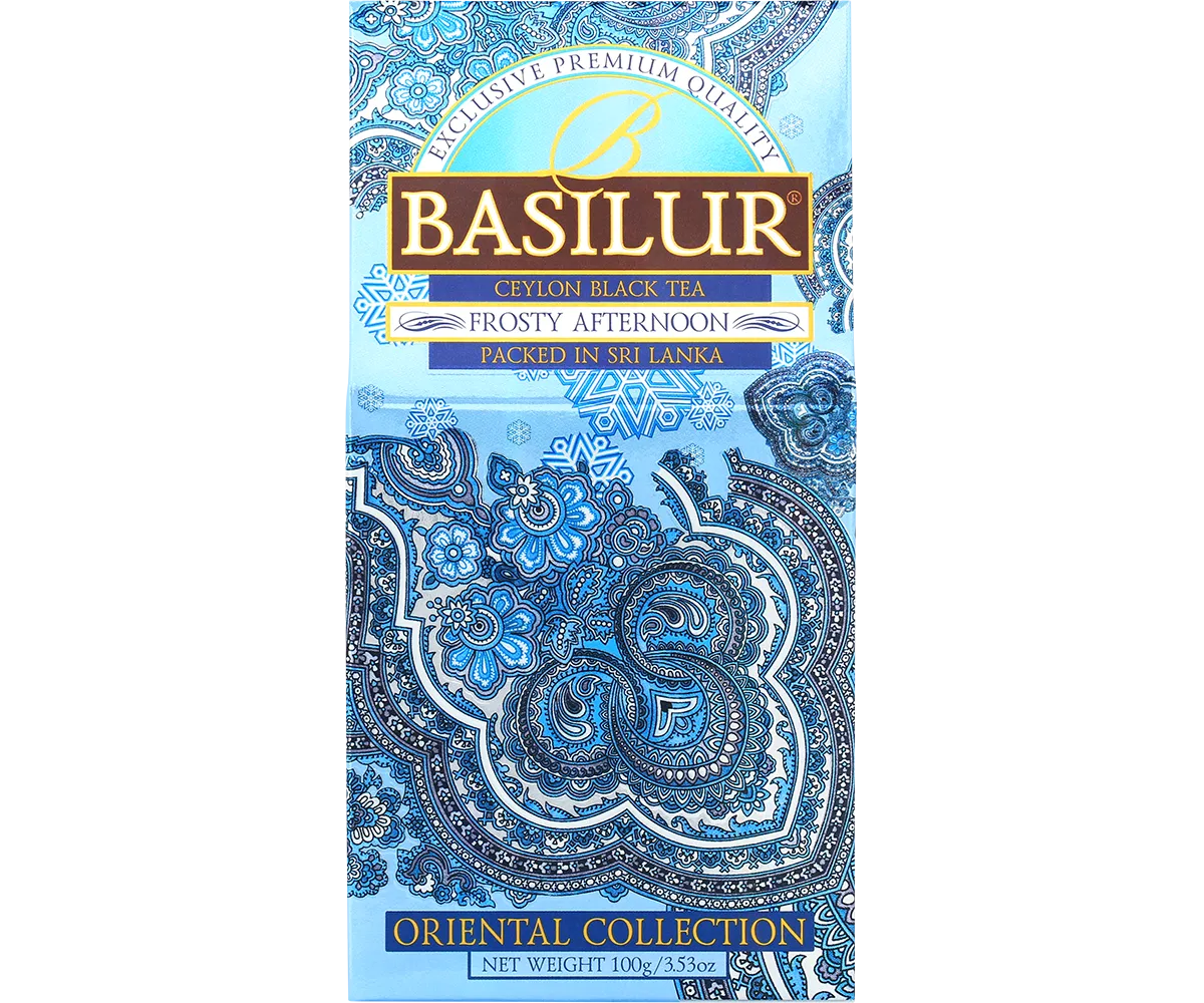Basilur Frosty Afternoon sort te 100g kornblomst