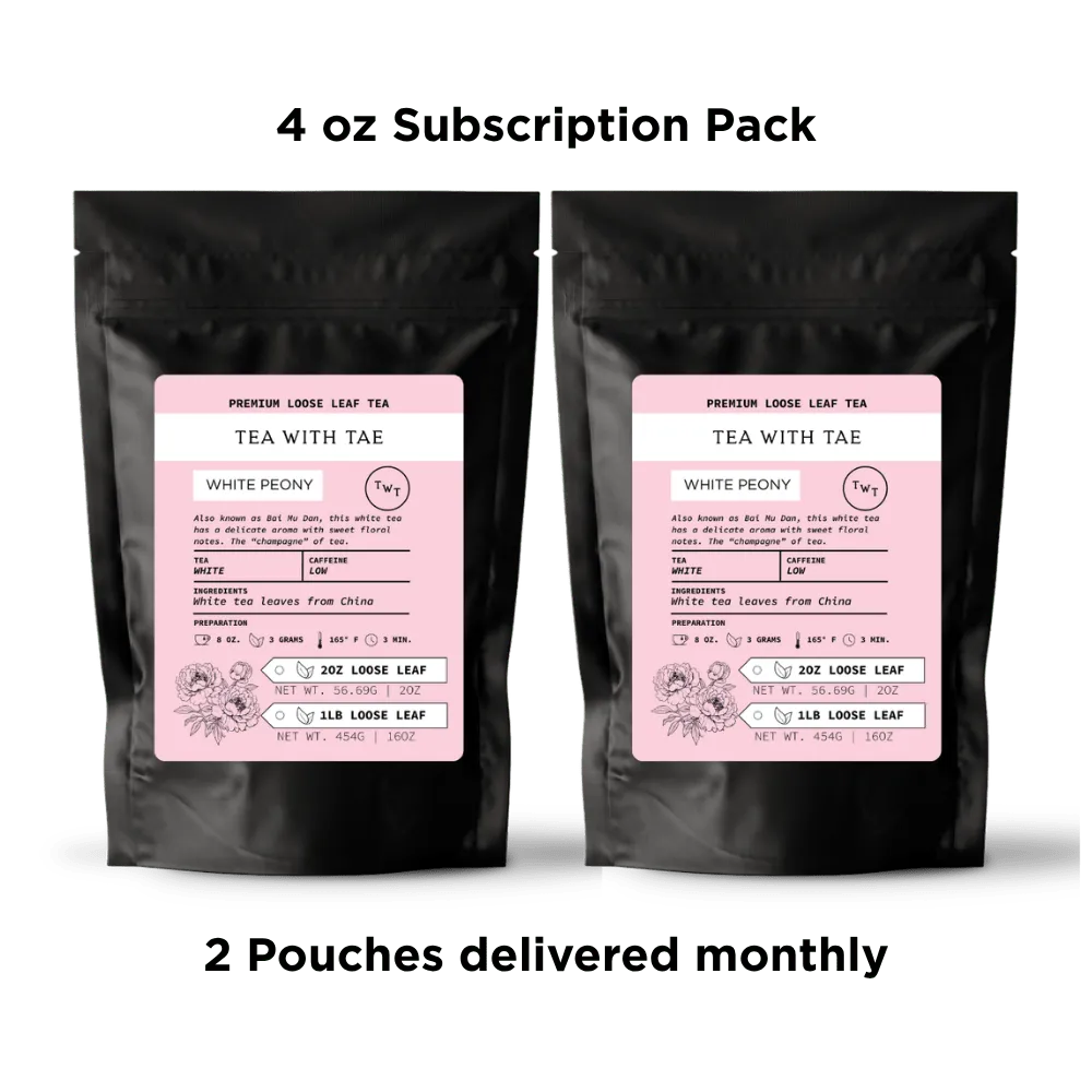 Tea with Tae White Peony løs te 2 oz mild