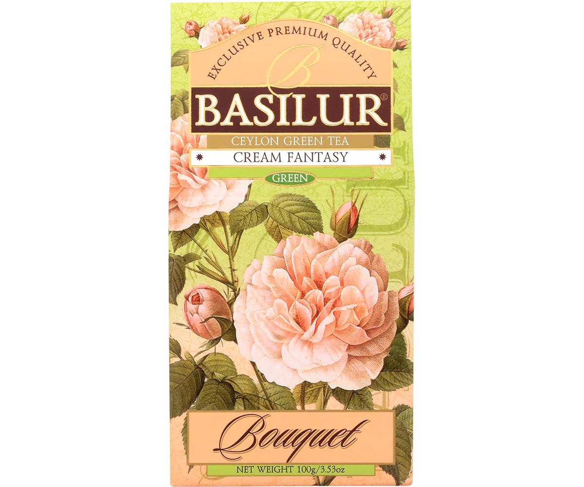 Basilur Cream Fantasy grøn te 100g bær fløde