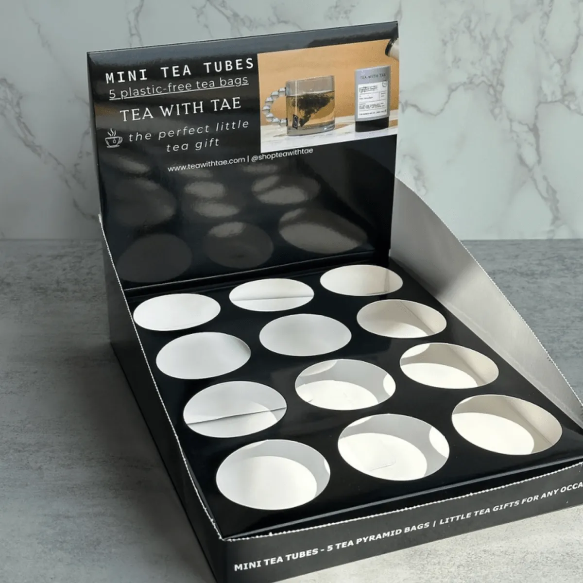 Tea with Tae Mini Tea Tube display til 12 tuber