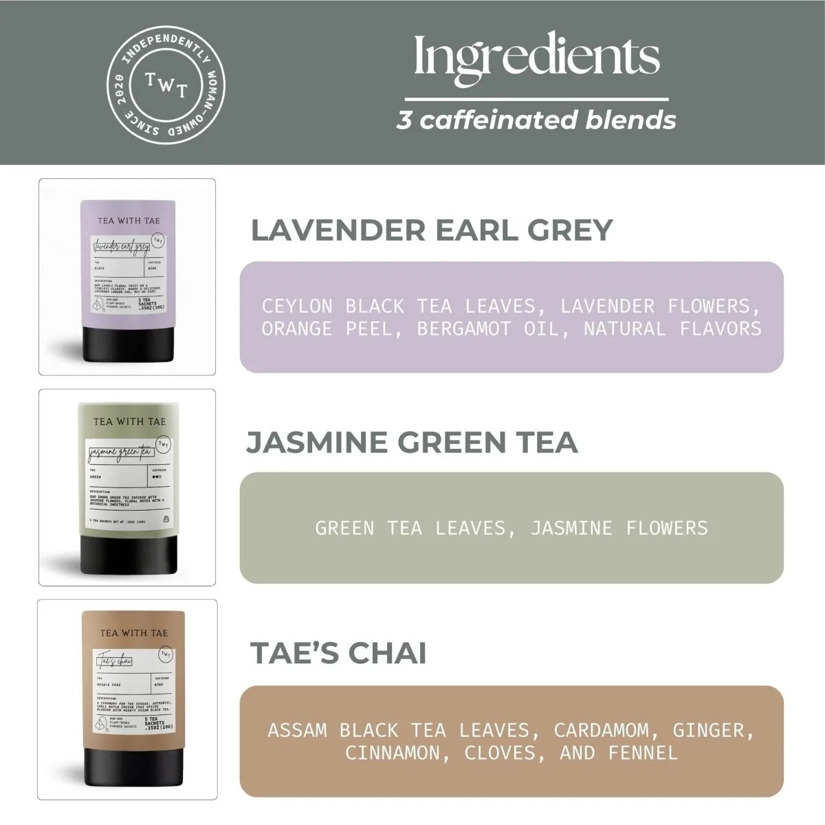 Tea with Tae Bestsellers Bento Box te 6-pak sort te gave