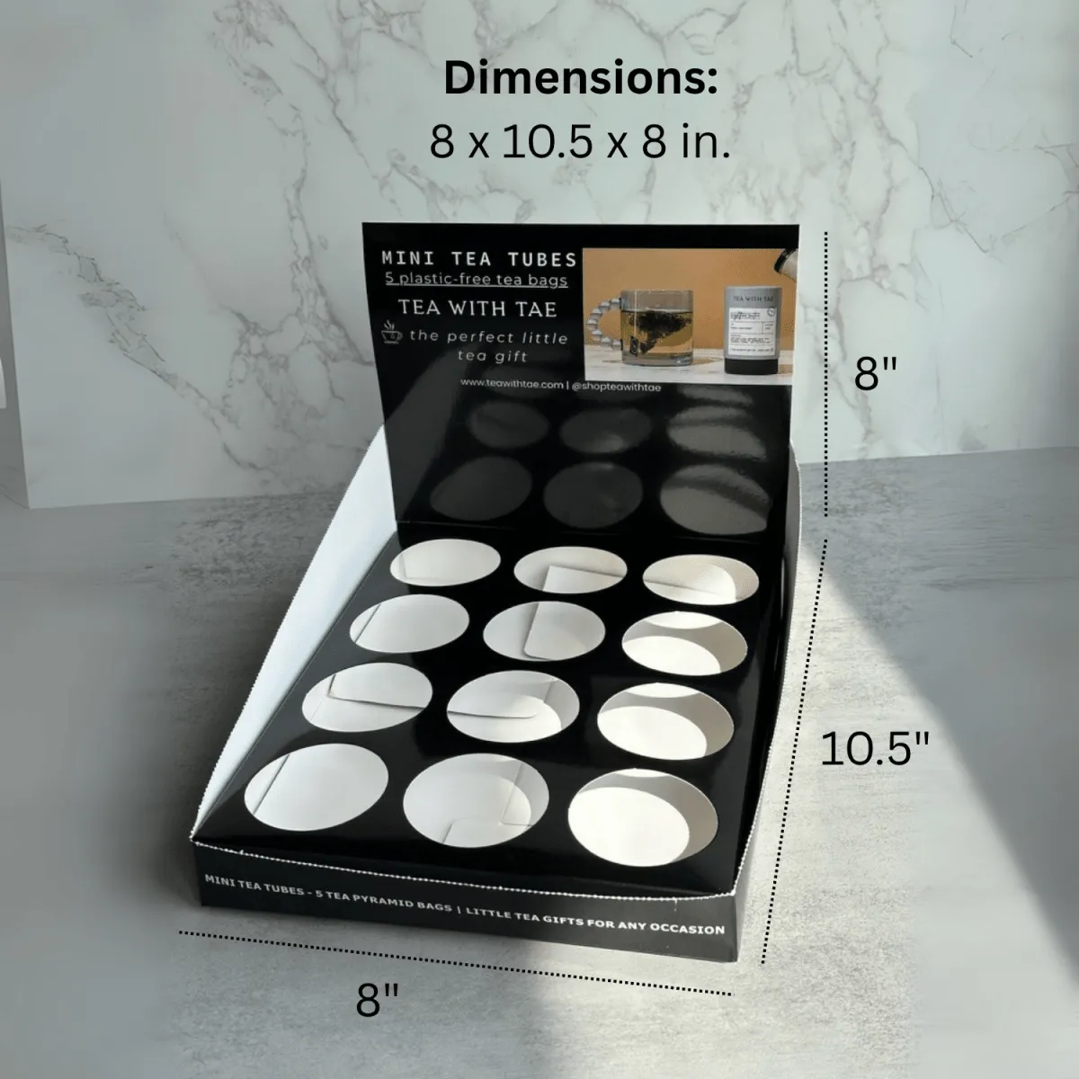 Tea with Tae Mini Tea Tube display til 12 tuber