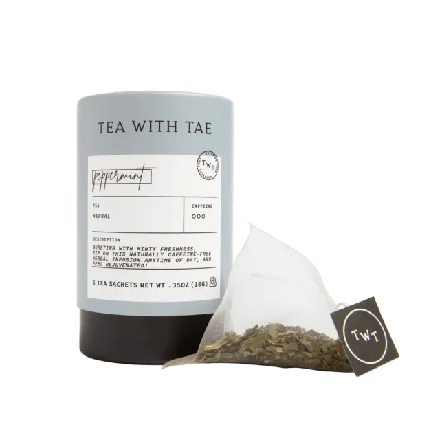 Tea with Tae Peppermint minirør 5 tebreve koffeinfri mynte