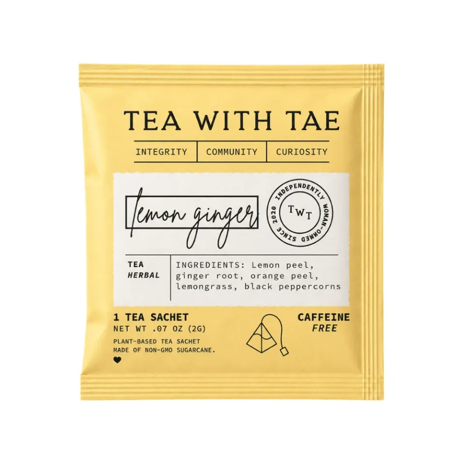 Tea with Tae Lemon Ginger urtete 50 breve koffeinfri