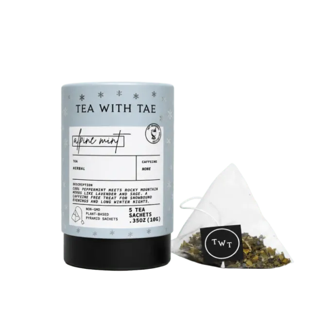 Tea with Tae Alpine Mint mini tube te 5 breve kokos chokolade