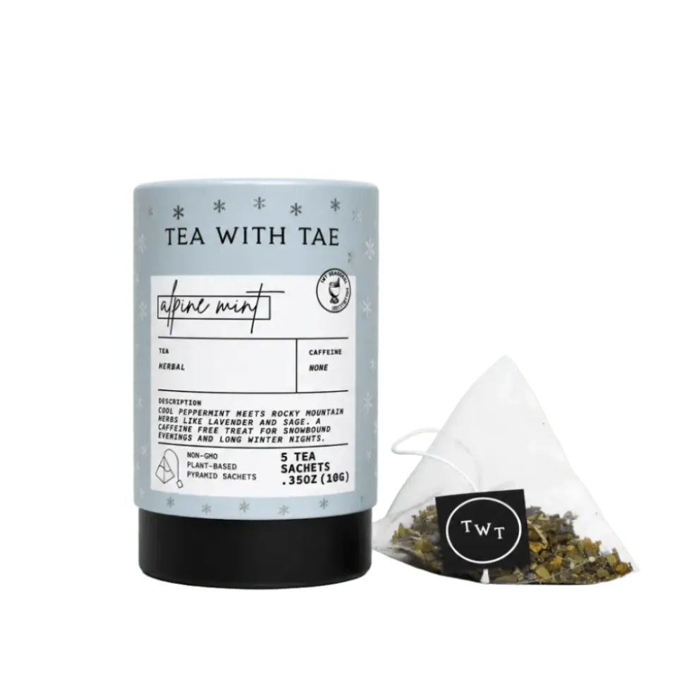 Tea with Tae Alpine Mint mini tube te 5 breve kokos chokolade