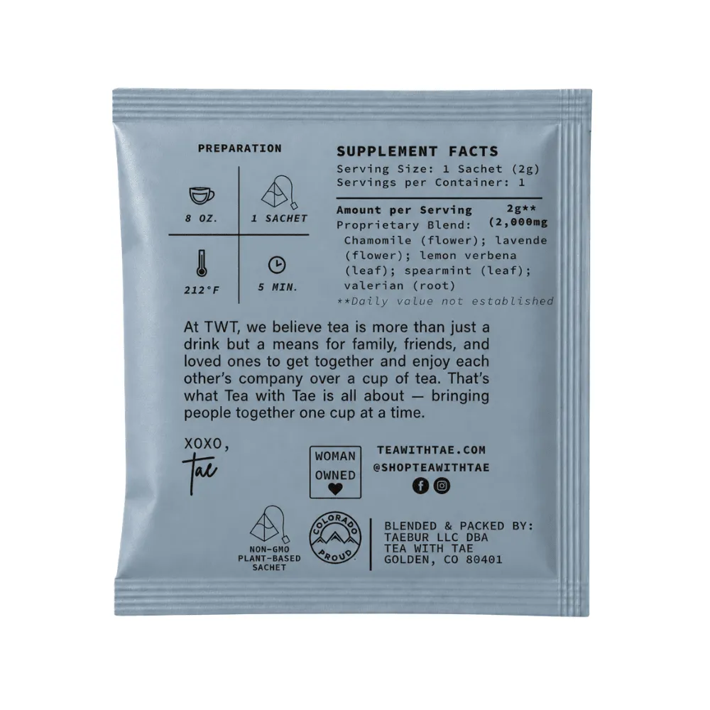Tea with Tae Nighttime Routine brevte 50 stk kamille