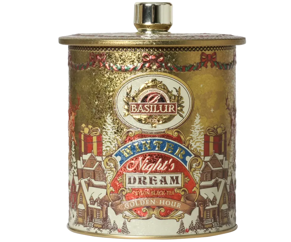 Basilur Winter Night's Golden Hour sort te 100g vanilje