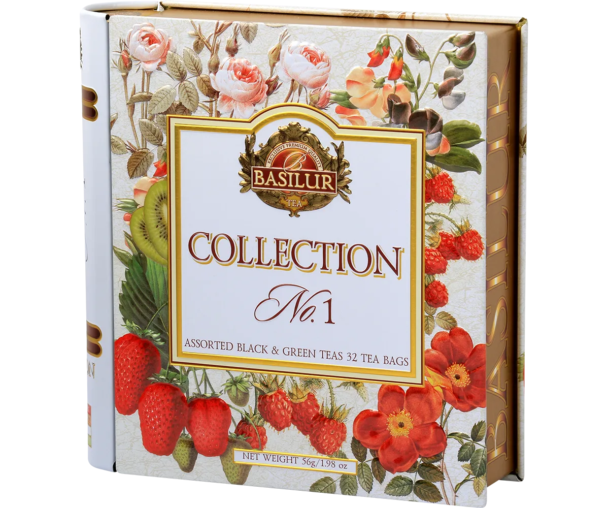 Basilur Tea Book No 1 sort grøn te 32 breve 4 smage