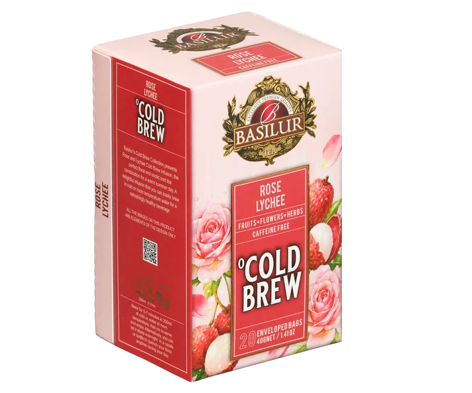 Basilur Cold Brew Rose Lychee te 20 breve koldbryg