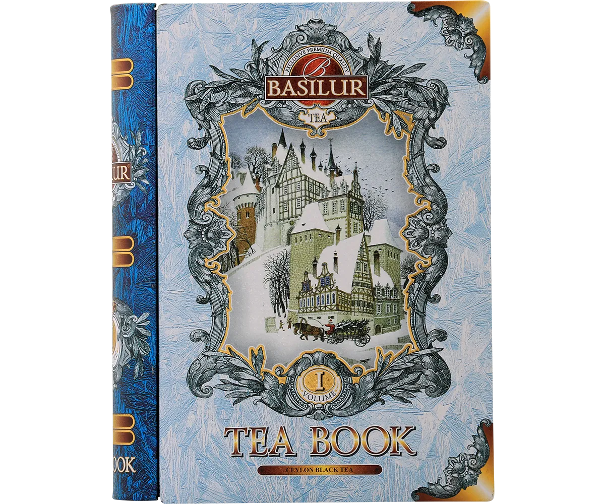 Basilur Tea Book I Blue Cornflower løs sort te 100g mandel