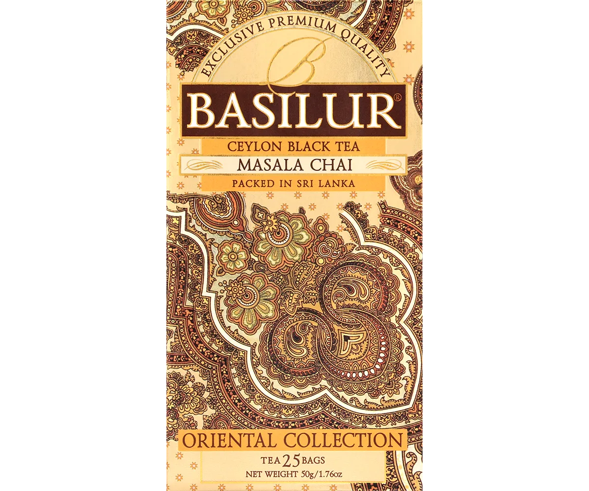 Basilur Masala Chai sort te tebreve 25 stk krydret