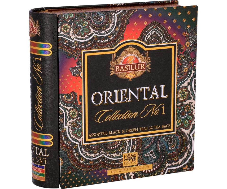 Basilur Oriental Collection Tea Book te 32 breve sort og grøn