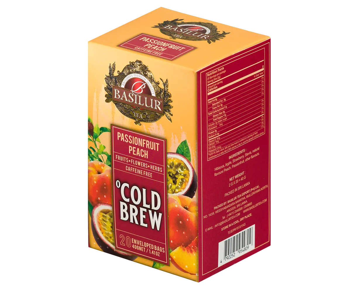 Basilur Cold Brew Passionfruit Peach iste 20 breve koffeinfri