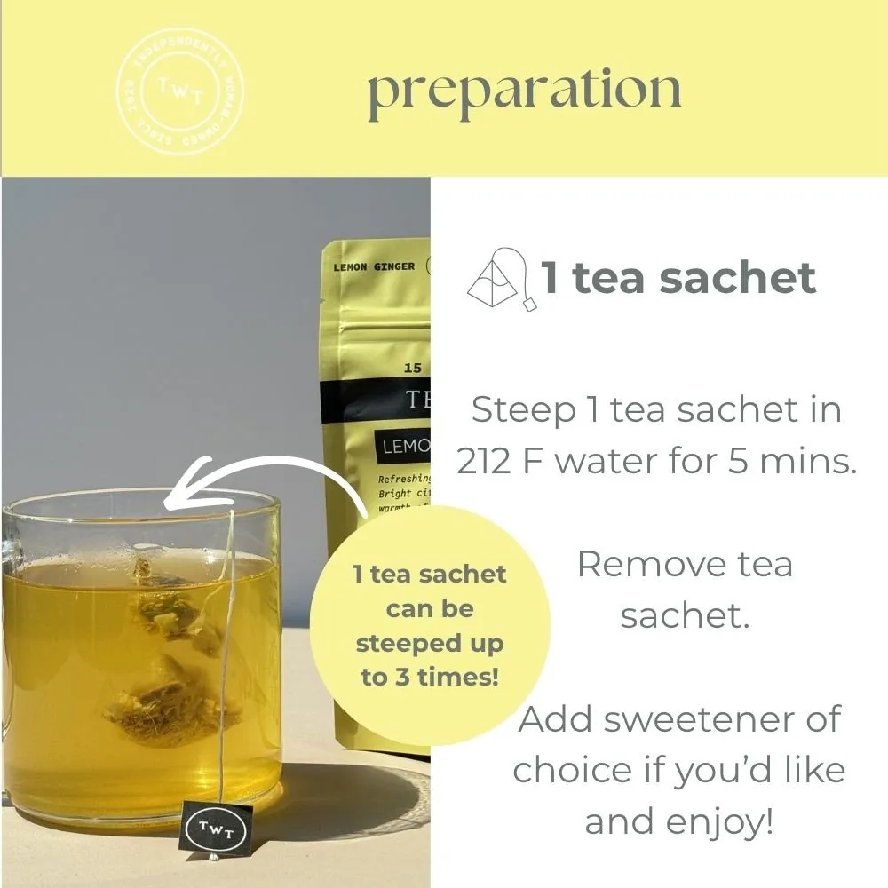 Tea with Tae Lemon Ginger Hot Tea urtete 30 breve koffeinfri
