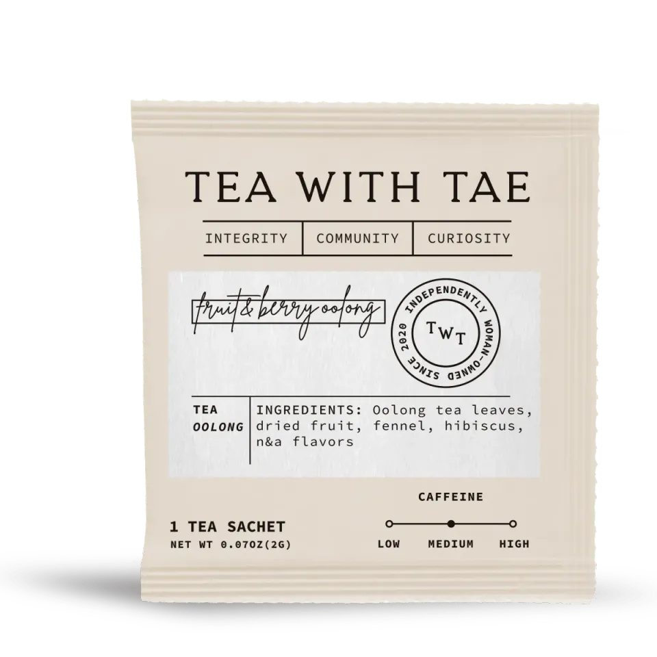 Tea with Tae Fruit & Berry Oolong te 50 breve bær