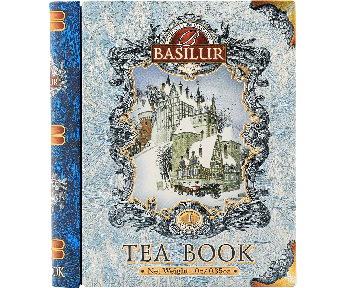 Basilur Mini Tea Book I Blue Cornflower sort te 5 breve mandel