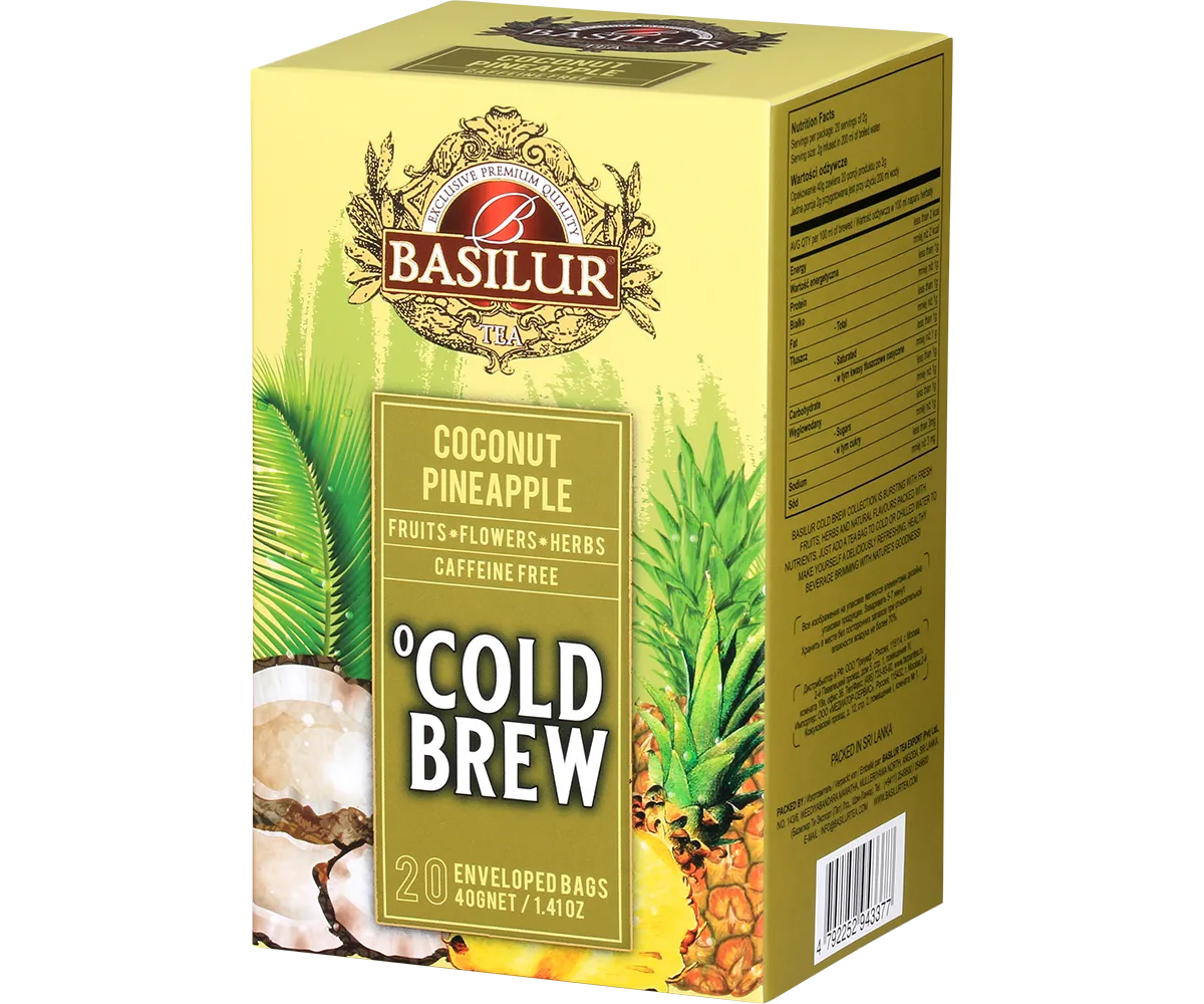 Basilur Cold Brew Coconut Pineapple te 20 breve kokos-ananas