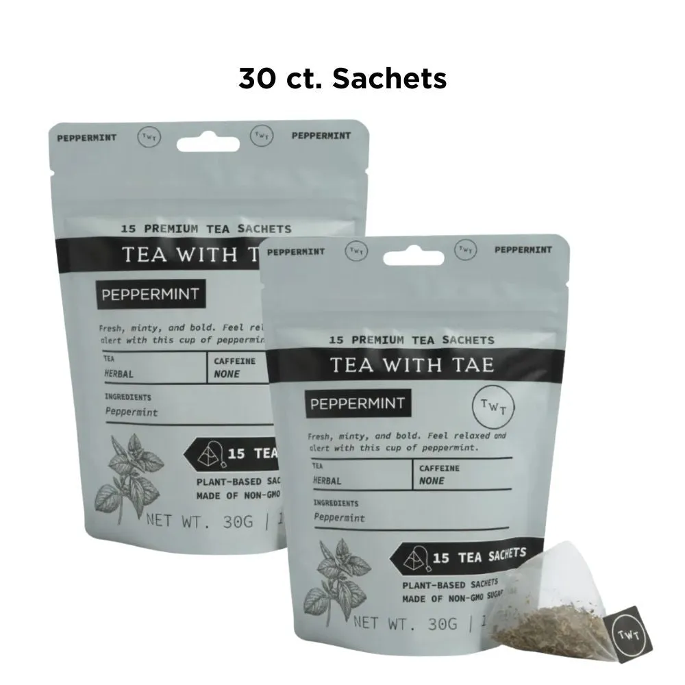 Tea with Tae Peppermint tebreve 30 stk koffeinfri pebermynte