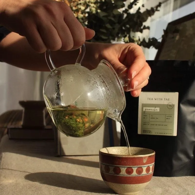 Tea with Tae Genmaicha grøn te pose ristet