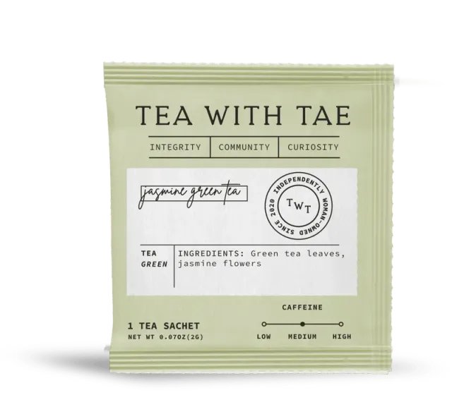 Tea with Tae Jasmine Green grøn te 50 breve blomstret