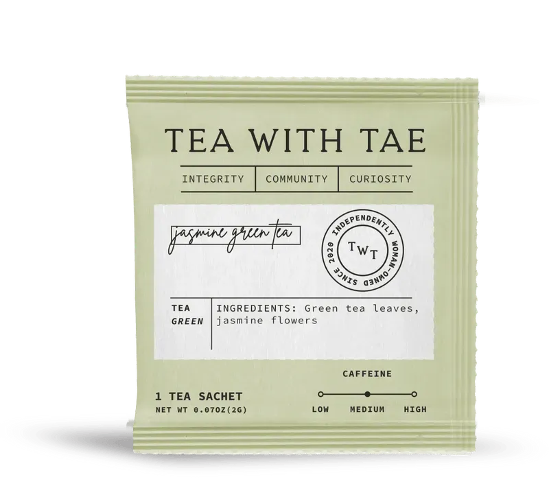 Tea with Tae Jasmine Green grøn te 50 breve blomstret