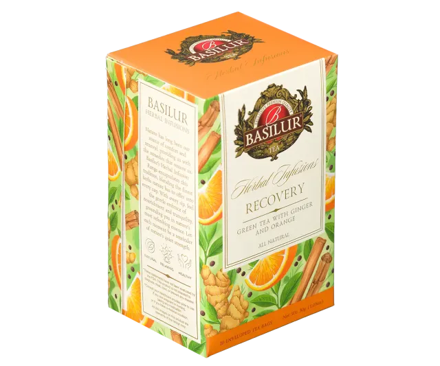 Basilur Herbal Infusions Recovery grøn te 20 breve mynte