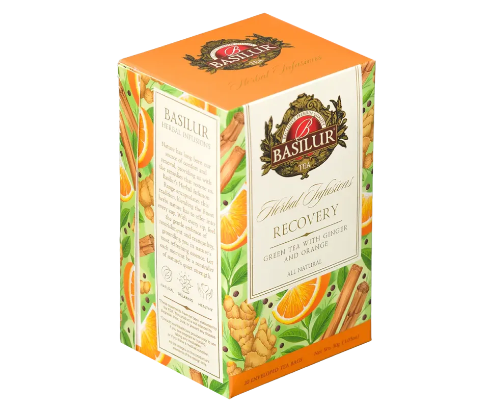 Basilur Herbal Infusions Recovery grøn te 20 breve mynte