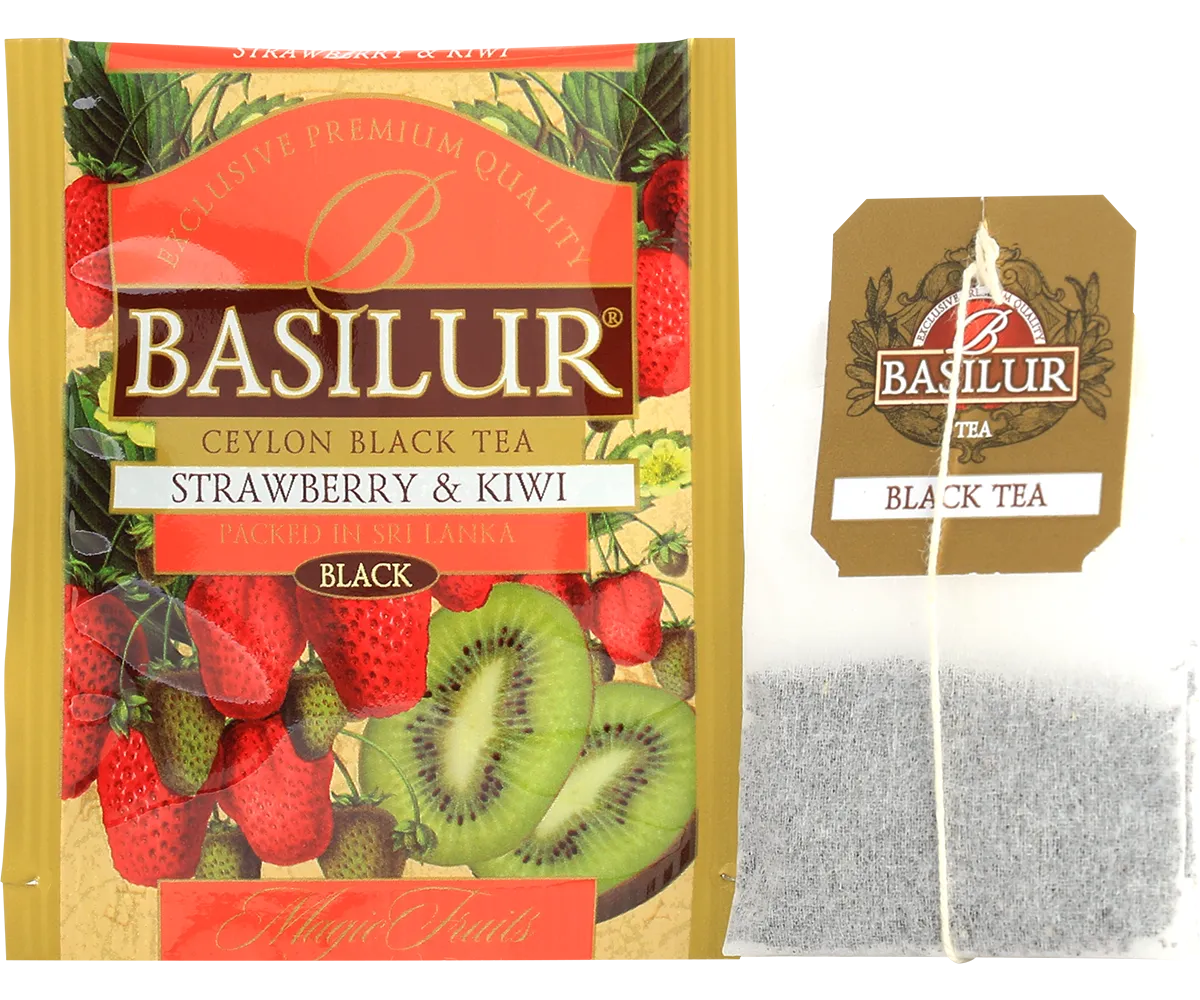 Basilur Magic Fruits jordbær kiwi tebreve 20 stk frugt