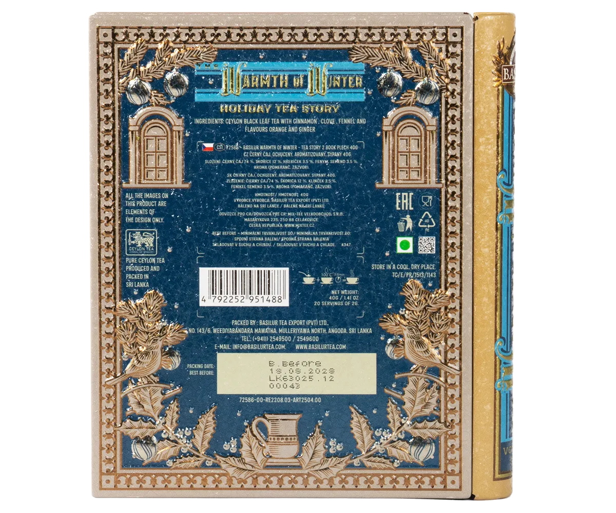 Basilur Tea Story Holiday sort te 40g løs appelsin kanel