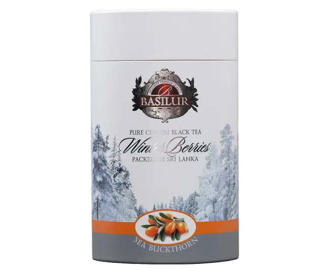 Basilur Winter Berries Sea Buckthorn sort te 75g havtorn