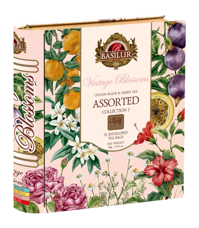 Basilur Vintage Blossom Tea Book te 32 breve sort grøn