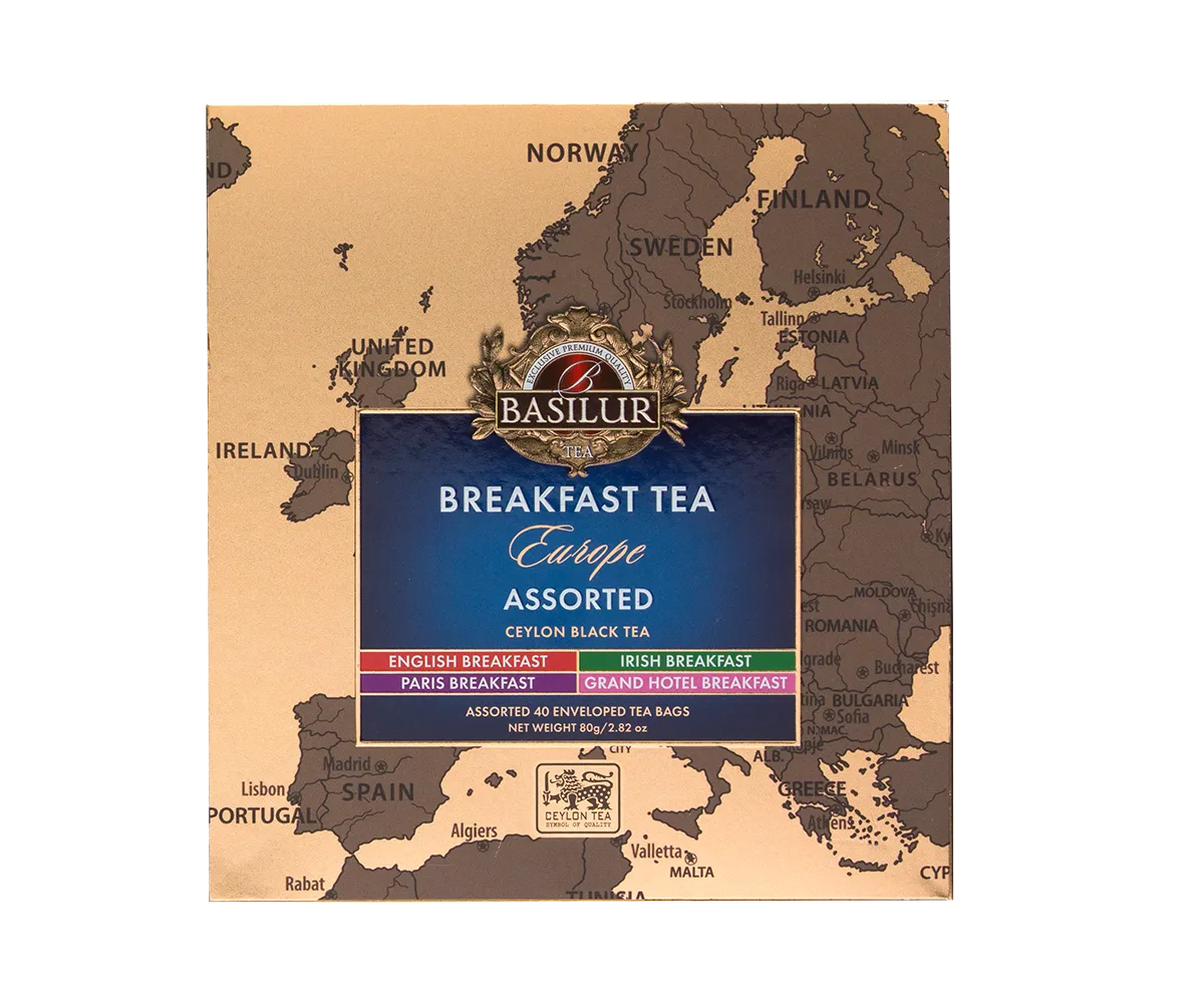 Basilur Breakfast Europe sort te 40 breve 4 smag