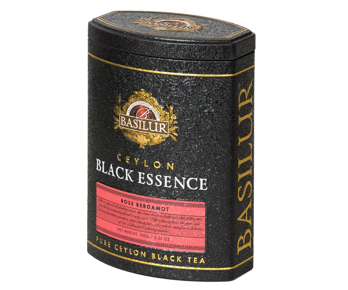 Basilur Black Essence Rose Bergamot sort te 100g rose