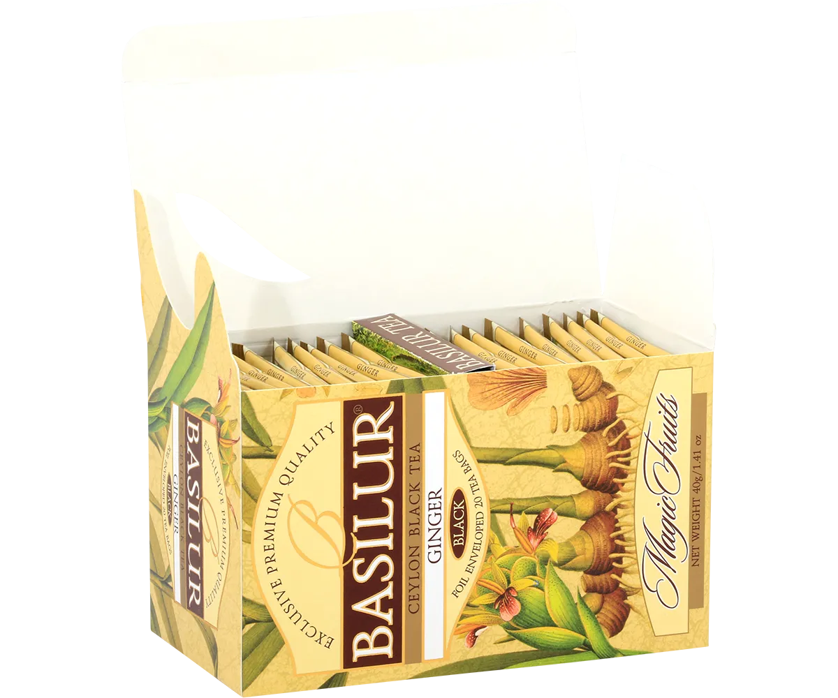 Basilur Magic Fruits ingefær sort te 20 breve