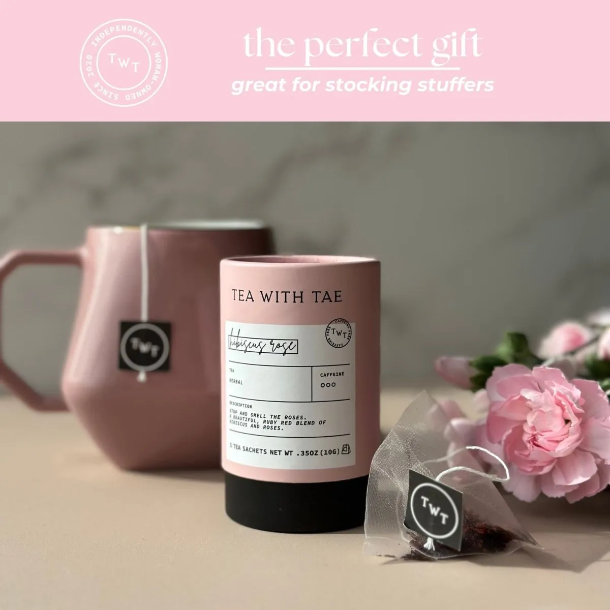 Tea with Tae Hibiscus Rose urtete 5 breve blomstret